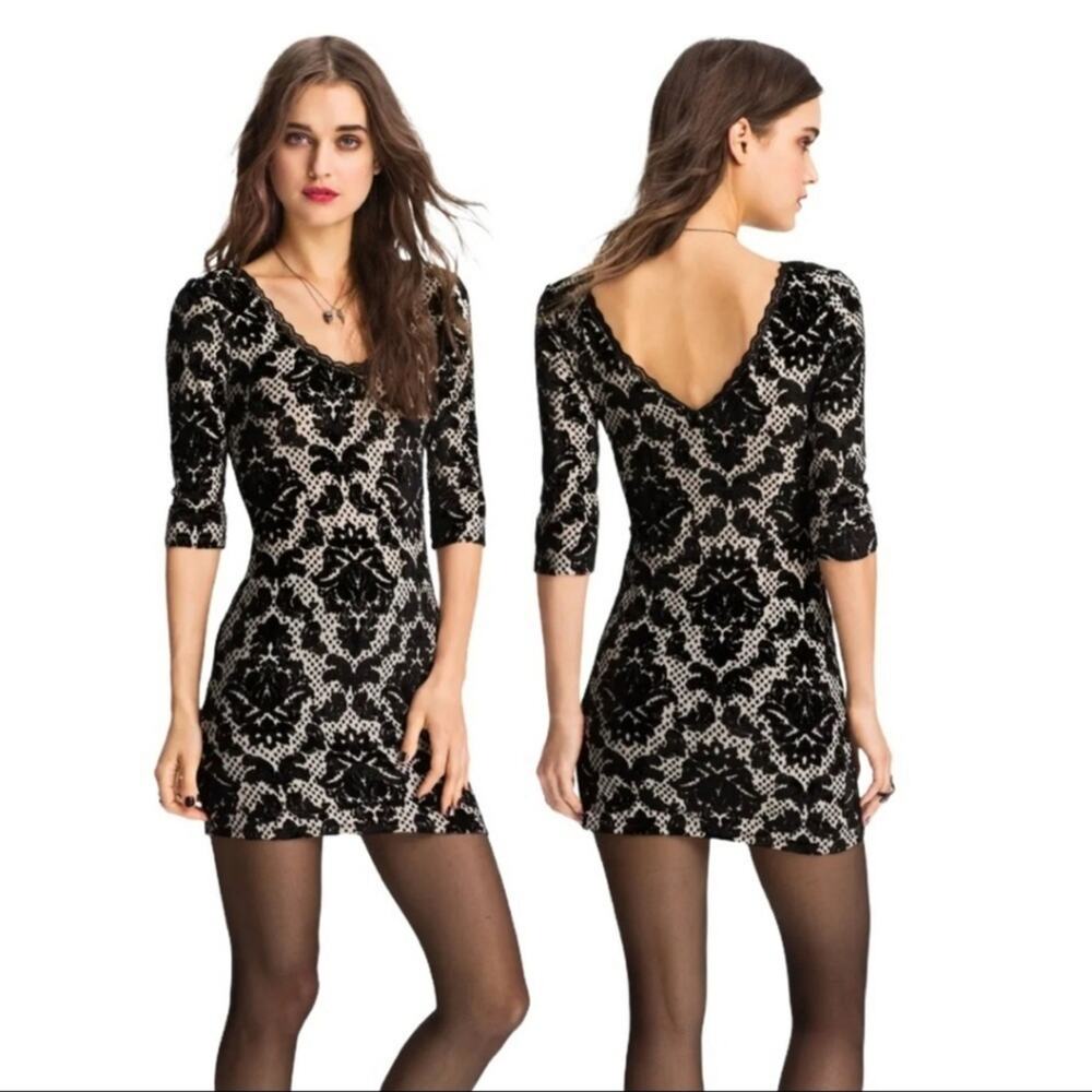 Free People Velvet Damask Fair Maiden Dress Size XS